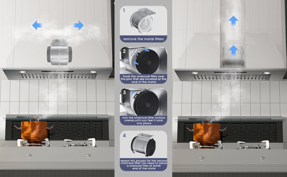 SOONYE Range Hood 30 inch, Insert Range hood 600 CFM Kitchen Vent Stove Hood with 3 Speed Gesture Sensor Touch Control with Remote, Permanent Baffle Filter, Ducted/Ductless Convertible